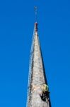 Horsted Keynes, Sussex/uk - October 8 : Steeplejack Working On T Stock Photo