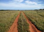 Long Dirt Road Stock Photo