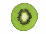 Slice Of Fresh Juicy Delicious And Healthy Kiwi Fruit, Isolated Stock Photo