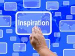 Inspiration Touch Screen Shows Motivation And Encouragement Stock Photo