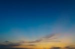 Dramatic Cloudy Sky In Twilight Time Stock Photo