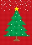 Merry Christmas Tree Postcard Vertical Stock Photo