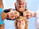 Parents With Kids Having Fun Outdoors Stock Photo