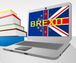 Brexit Laptop Shows Britain Remain Europe And Decision Stock Photo