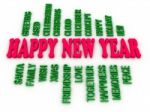 3d Imagen Happy New Year In Tag Cloud Stock Photo