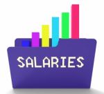 Salaries File Represents Income Graph 3d Rendering Stock Photo