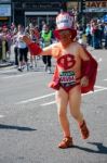 Runner At The London Marathon Stock Photo