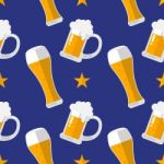 Glass Of Beer Flat Seamless Pattern Stock Photo