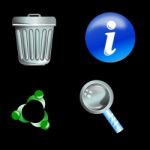 Trash Can Info Icon Magnifying Glass Stock Photo