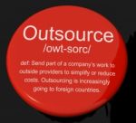 Outsource Definition Button Stock Photo