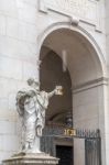 Statues At The Entrance To  Salzburg Cathedral Stock Photo