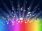 Rainbow Music Background Shows Harmony Sounddwaves Or Piece Stock Photo