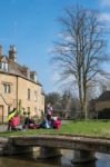 Scenic View Of Lower Slaughter Village In The Cotswolds Stock Photo