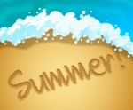 Summer Beach Means Summertime Vacation 3d Illustration Stock Photo