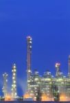 Oil Refinery At Twilight Stock Photo