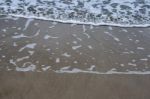 Sand Beach With Blue Ocean Stock Photo