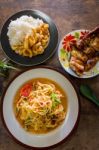 Green Papaya Salad Stock Photo