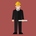 Engineer Flat Cartoon Stock Photo