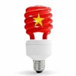 Flag Of Vietnam On Bulb Stock Photo