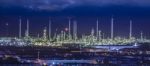 Landscape Of Oil Refinery Industry Stock Photo