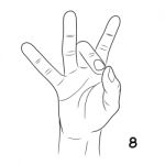 Sign Language,number 8 Stock Photo