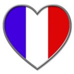 France Heart Means Valentines Day And Euro Stock Photo