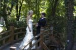 Love On The Wooden Bridge Stock Photo