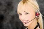 Friendly Telephone Operator Stock Photo