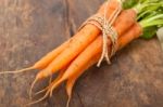 Baby Carrots Bunch Tied With Rope Stock Photo