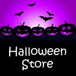 Halloween Store Shows Buy It And Celebration Stock Photo