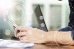 Businessman Hand Working With New Modern Computer And Business S Stock Photo