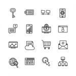 Online Marketing Icon Set On White Background Stock Photo