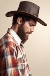 Man In A Cowboy Hat Stock Photo