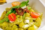 Pasta Pesto And Vegetables Stock Photo