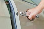 Hand Open Door Car  Stock Photo