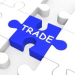 Trade Puzzle Shows Exportation And Importation Stock Photo