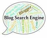 Blog Search Engine Showing Gathering Data And Exploration Stock Photo