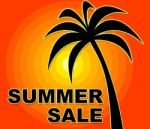 Summer Sale Indicates Cheap Save And Retail Stock Photo