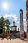 Buddha Statue Among The Ruins Stock Photo