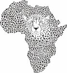 Symbol Africa In Cheetah Camuflage Stock Photo