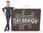 Strategy Words Means Planning Solutions And Wordcloud Stock Photo