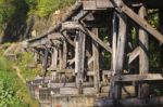 Old Wood Structure Of Dead Railways Bridge Important Landmark An Stock Photo