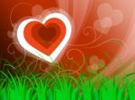 Hearts Background Means Beautiful Landscape Or Loving Nature
 Stock Photo