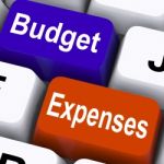 Budget Expenses Keys Show Company Accounts And Budgeting Stock Photo