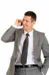 Businessman With Phone Stock Photo