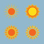 Sun Icon Set Stock Photo