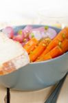 Steamed  Root Vegetable On A Bowl Stock Photo