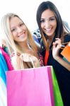 Two Young Friends Shopping Together Stock Photo