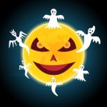 Halloween Devil Moon Ghost  Stock Photo