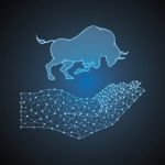 Bull Stock Polygon Hand Stock Photo